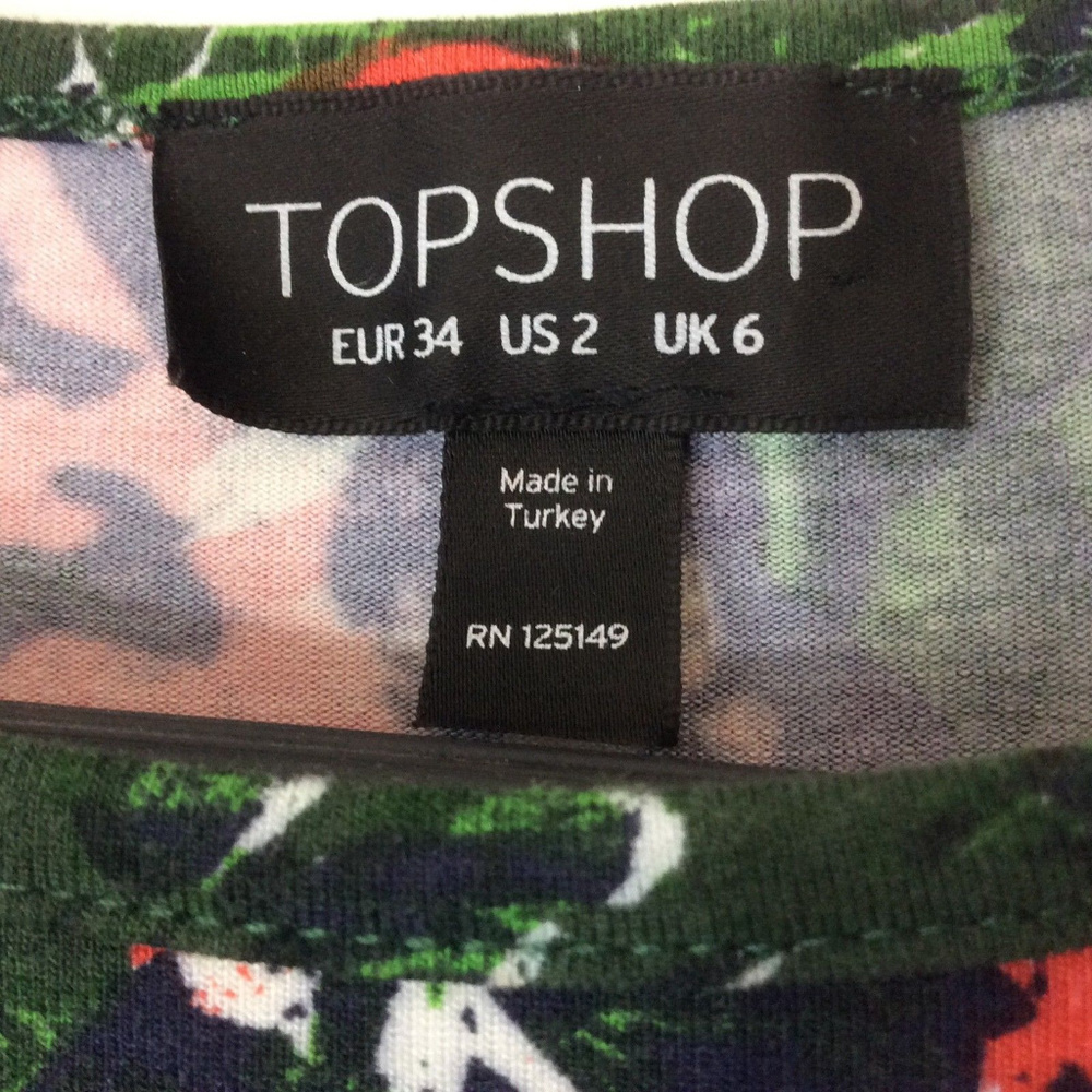 ❌SOLD❌ TOPSHOP Camo Floral Zipper Stretchy Dress - Picture 7 of 8